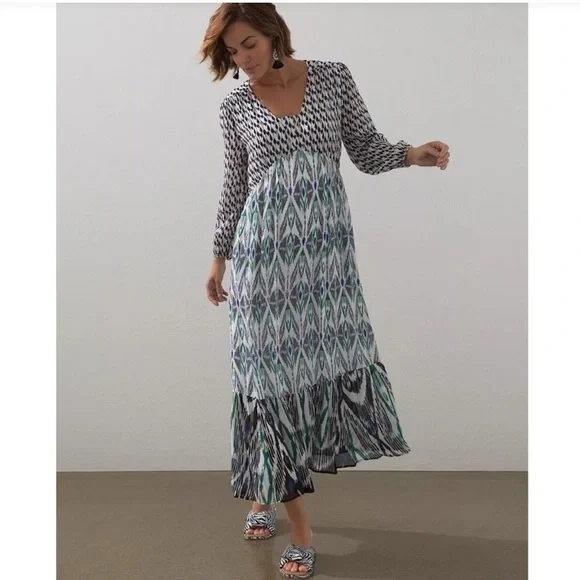Chico’s Ikat Maxi Dress size 0.5 (6) - Picture 3 of 8